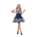 Damen nan kurzes Dirndl Trachtenkleid mit Schnürung Puffärmeln und Schürze R&B