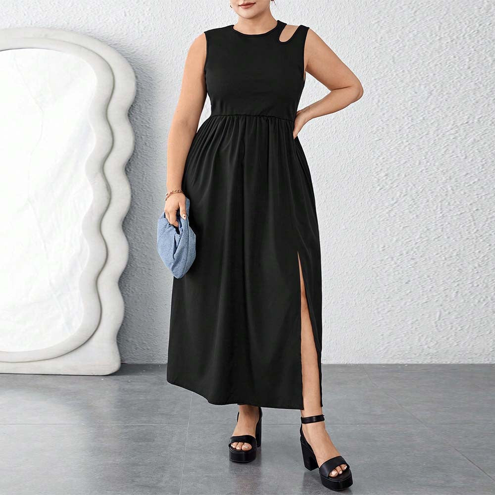Damen Maxikleid mit seitlichem Schlitz und elegantem Design R&B