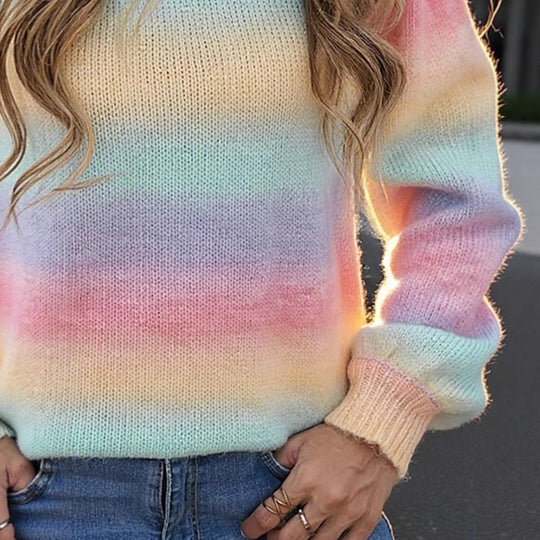 Damen modischer Pullover mit sanften Farbverlauf und relaxed Fit R&B