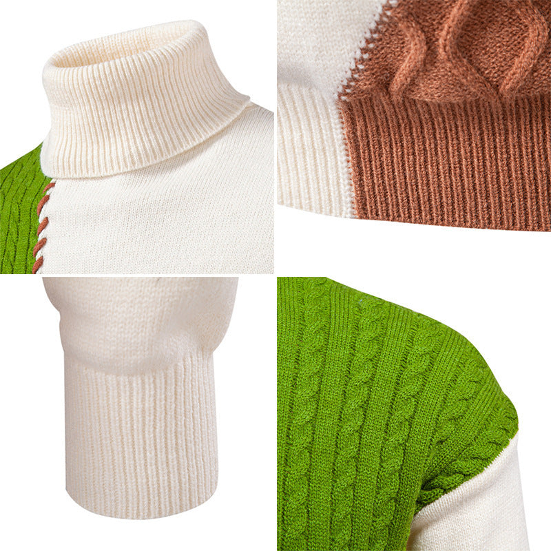 Herren Rollkragenpullover mit einzigartigem Strickdesign R&B