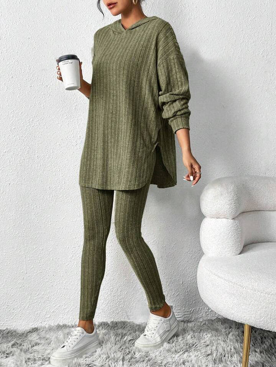 Damen lässiges Lounge-Outfit mit oversized Pullover und Leggings R&B