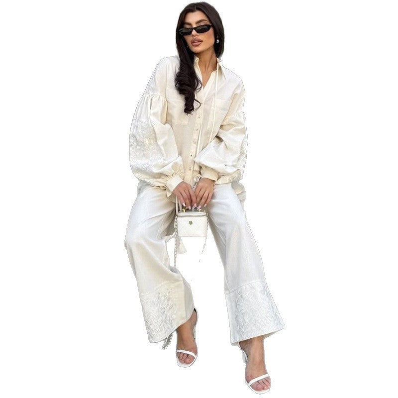 Damen lässige Loungewear-Kombination mit geblümtem Design R&B