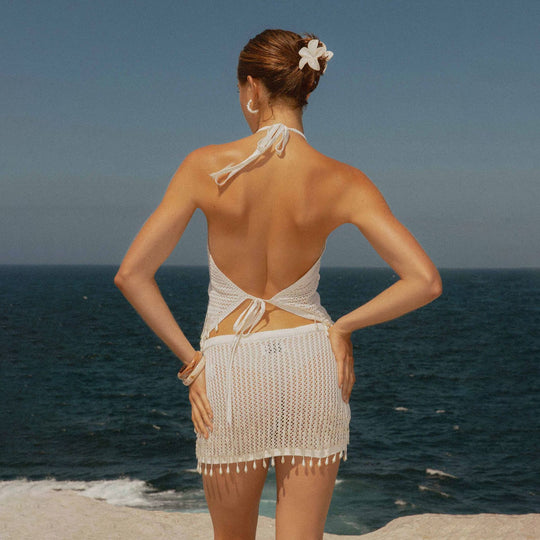 Damen Strandkleid mit Fransen R&B