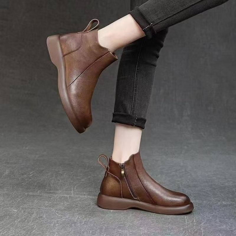 Damen Modische Stiefeletten mit elegantem Reißverschluss und rutschfester Sohle R&B