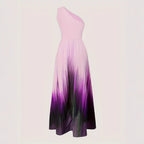 Damen Maxikleid mit asymmetrischem Schnitt und farbenfrohem Ombre-Design R&B