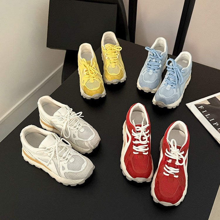 Damen sportive Sneaker mit atmungsaktiver Mesh-Oberfläche und dämpfender Sohle R&B