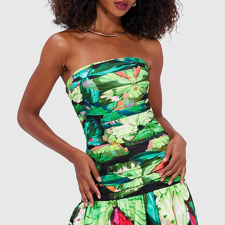 Damen Floral Druck Einteiler-Badeanzug R&B