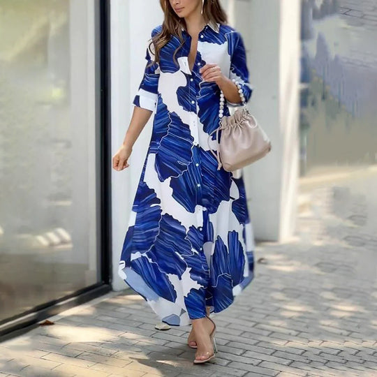 Damen Maxikleid mit seitlichem Schlitz und luftiger Passform R&B