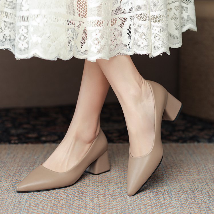 Damen elegante Pumps mit blockiertem Absatz R&B
