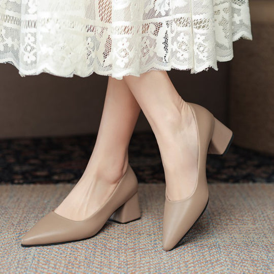 Damen elegante Pumps mit blockiertem Absatz R&B