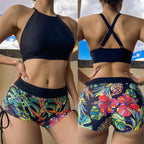 Damen Sportliches Bikiniset mit buntem Muster R&B
