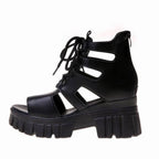 Damen Hochfrontige Schnürsandalen mit robustem Blockabsatz R&B