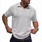 R&B | Hohles POLO-Shirt mit V-Ausschnitt