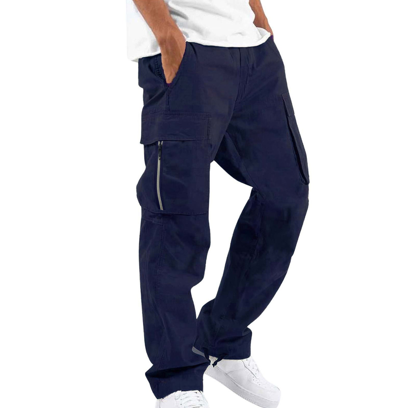 Herren robuste Cargo-Jeans mit seitlichen Reißverschlusstaschen R&B