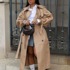 Damen wasserabweisender Trenchcoat mit Taillengürtel R&B