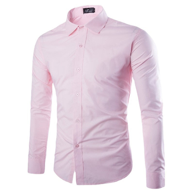 Herren elegante Langarmhemd R&B