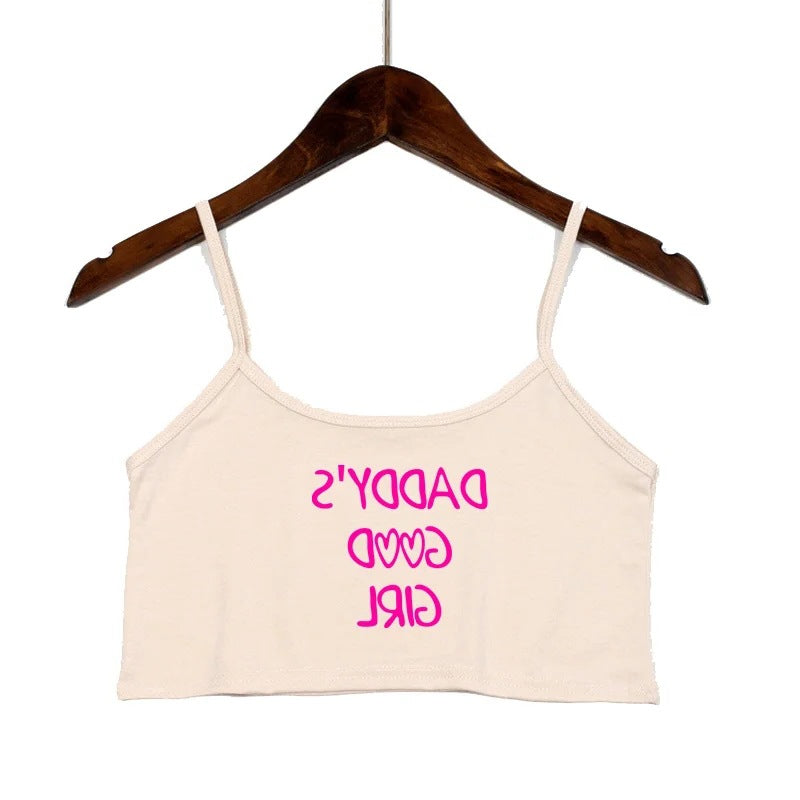 Damen modisches Crop-Top mit verzierten Trägern R&B