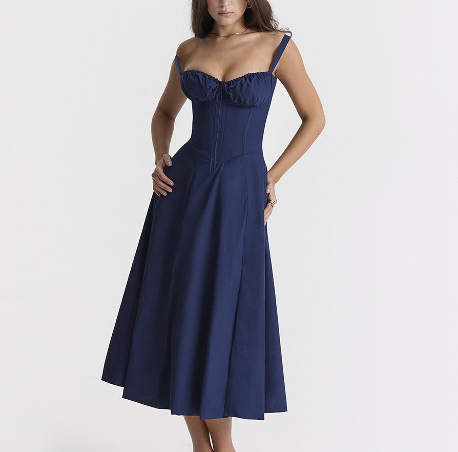 R&B | Floraler Strapsrock mit Schnürsenkeln und Neckholder mit hohem Schlitz