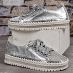 Damen Sneaker mit glitzerndem Material und robuster Sohle R&B