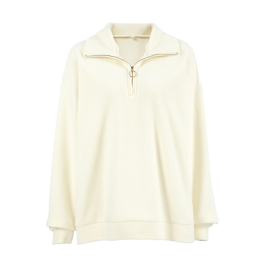 Damen Wärmender Fleece-Pullover mit hohem Kragen undziehbarem Reißverschluss R&B