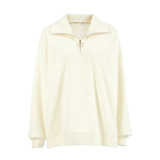 Damen Wärmender Fleece-Pullover mit hohem Kragen undziehbarem Reißverschluss R&B