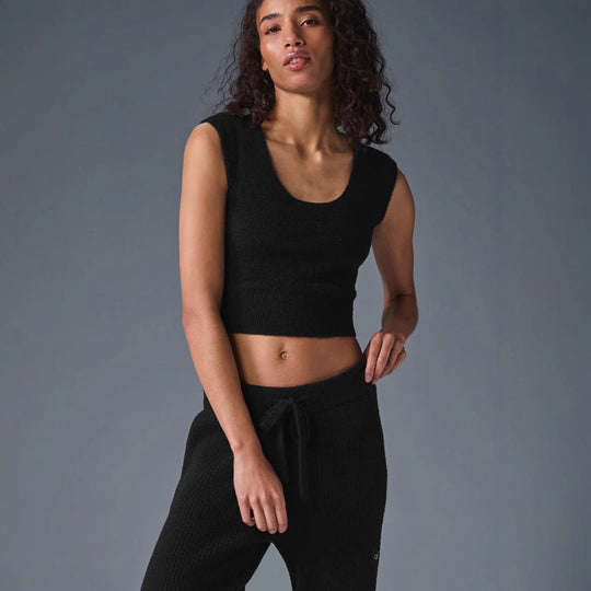 Damen ärmelloses Stricktop mit stylishen Details R&B