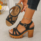 Damen Hochhackige Clogs mit geometrischem Design R&B