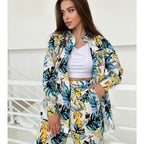 Damen modisches Ensemble mit floralem Muster und weitem Schnitt R&B