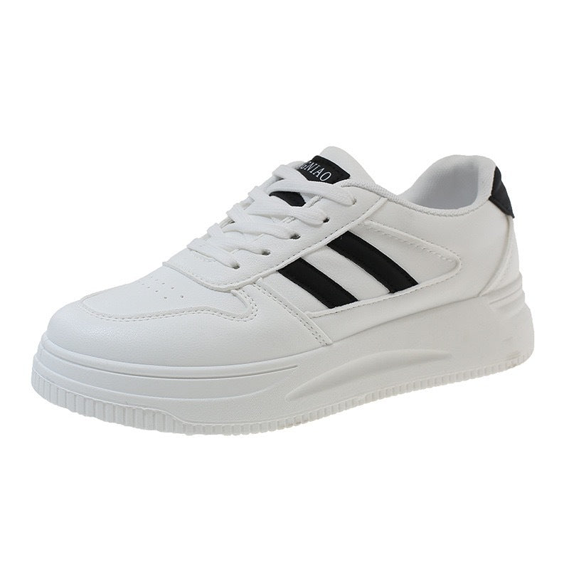 Damen Plattform Sneakers mit langlebiger Lederoberfläche und atmungsaktiver Dämpfung R&B