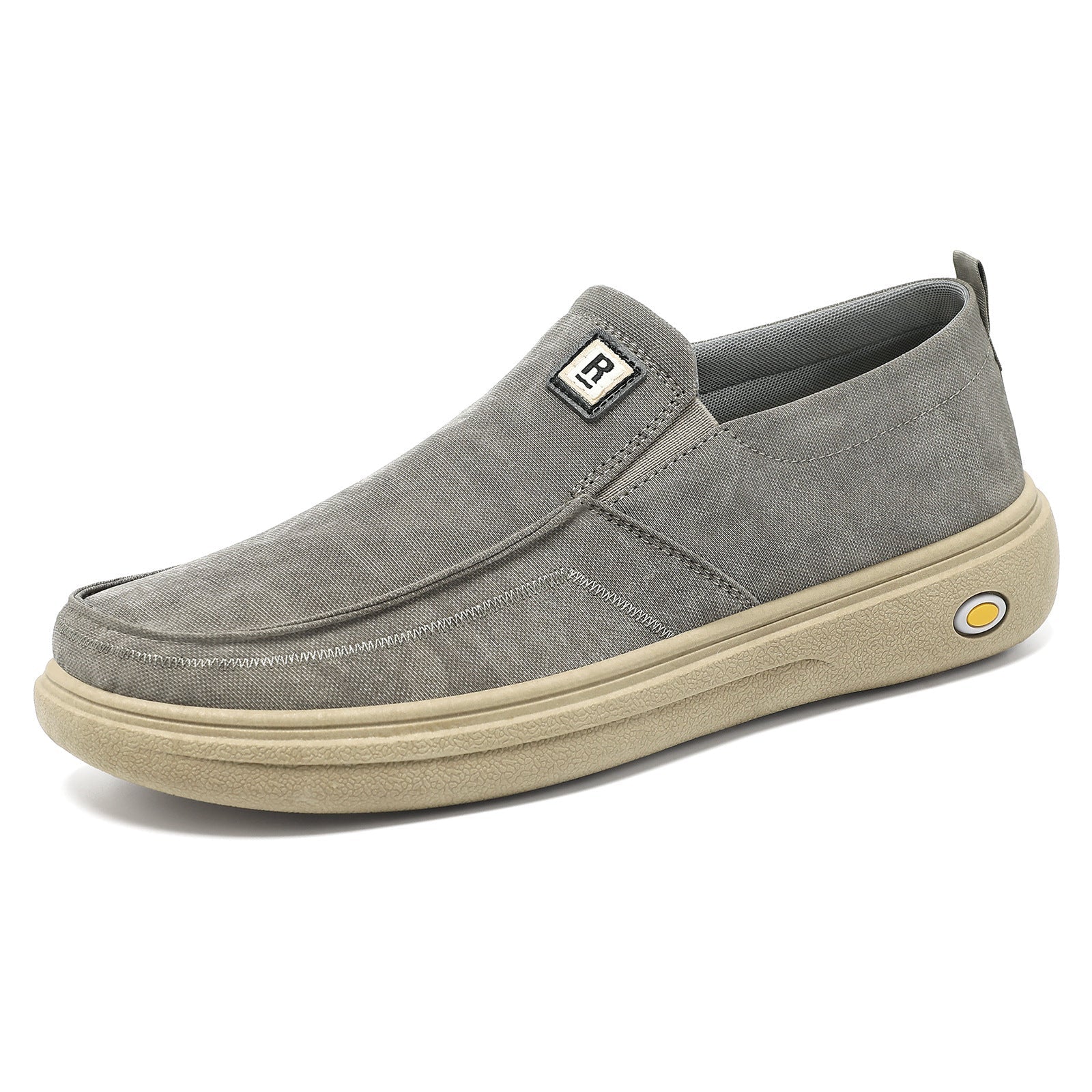 Herren nan lässiger Canvas-Slip-On Freizeitschuh mit Memory-Fußbett und stoßdämpfender Gummisohle R&B
