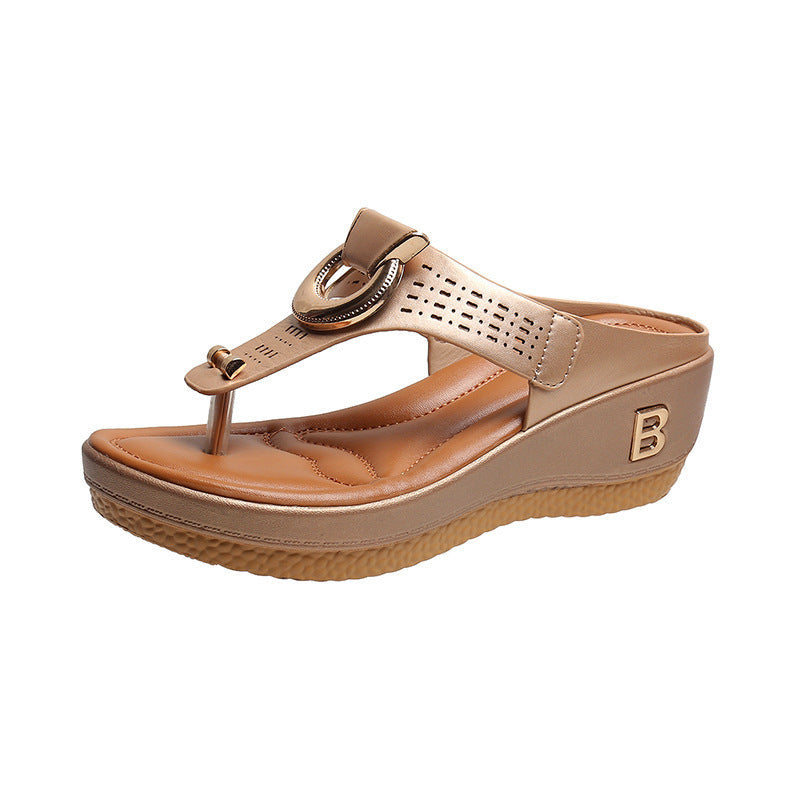 Damen Wedge-Pantoletten mit modischem Dekor und ergonomischem Design R&B