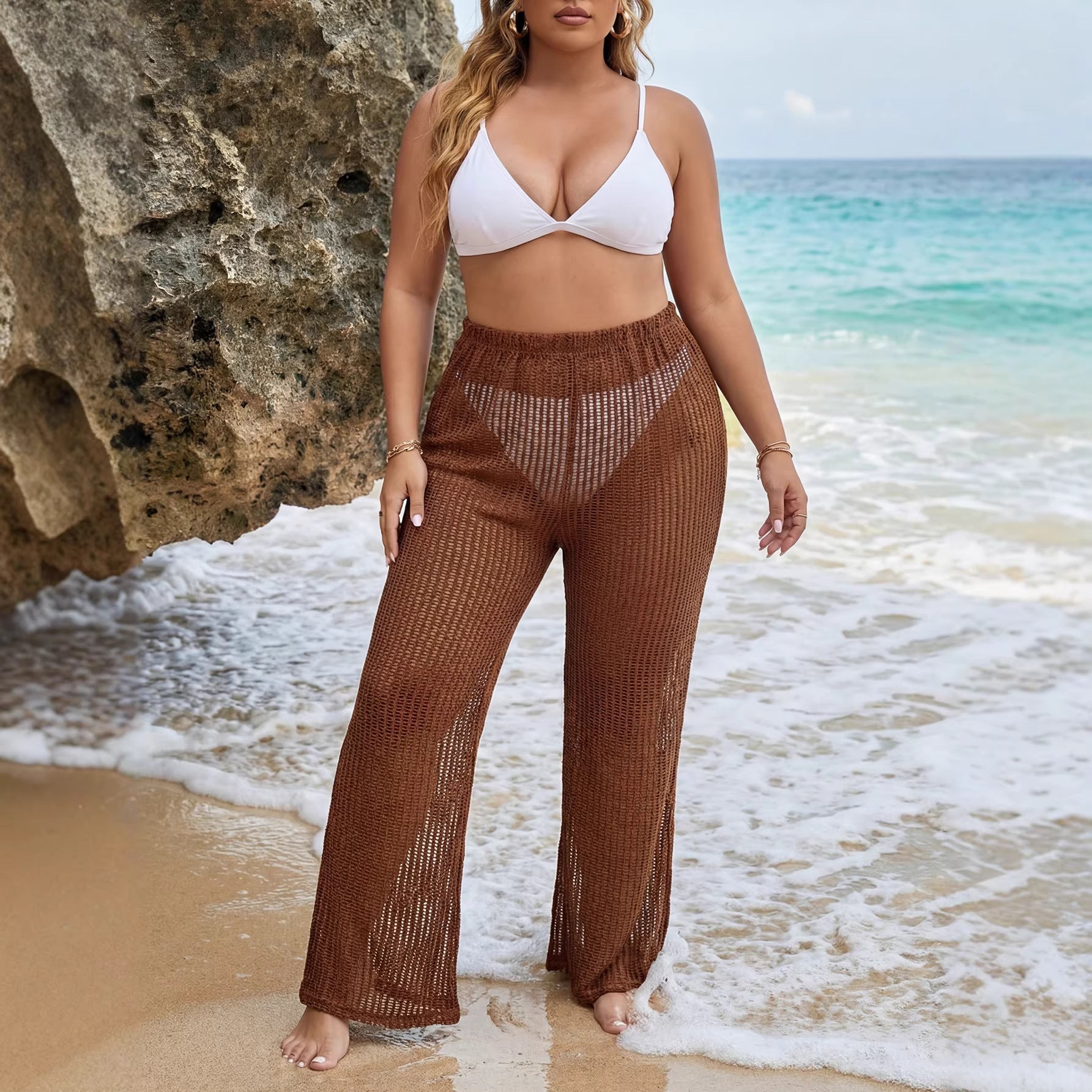 Damen lässige Strickstrandhose R&B
