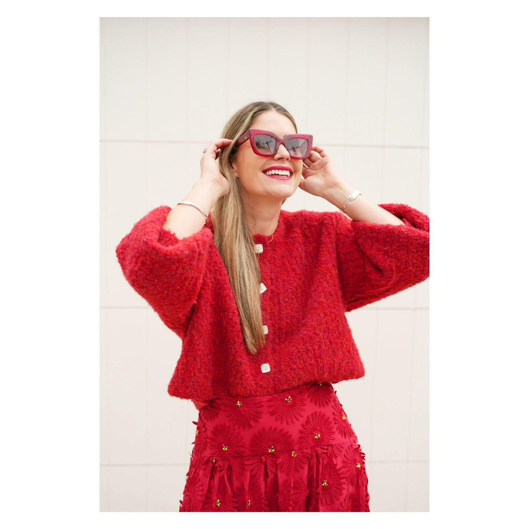 Damen Kuscheliger Strickpullover mit Knopfleiste und lässigem Schnitt R&B