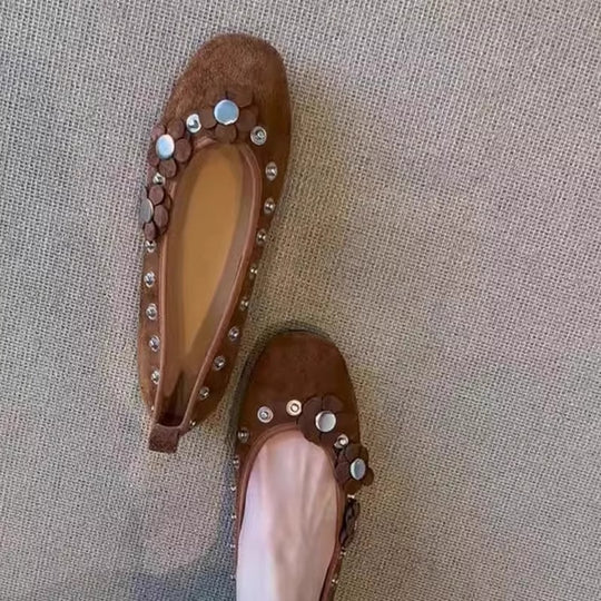 Damen Ballerinas mit floralem Applikationsdesign und glitzernden Akzenten R&B
