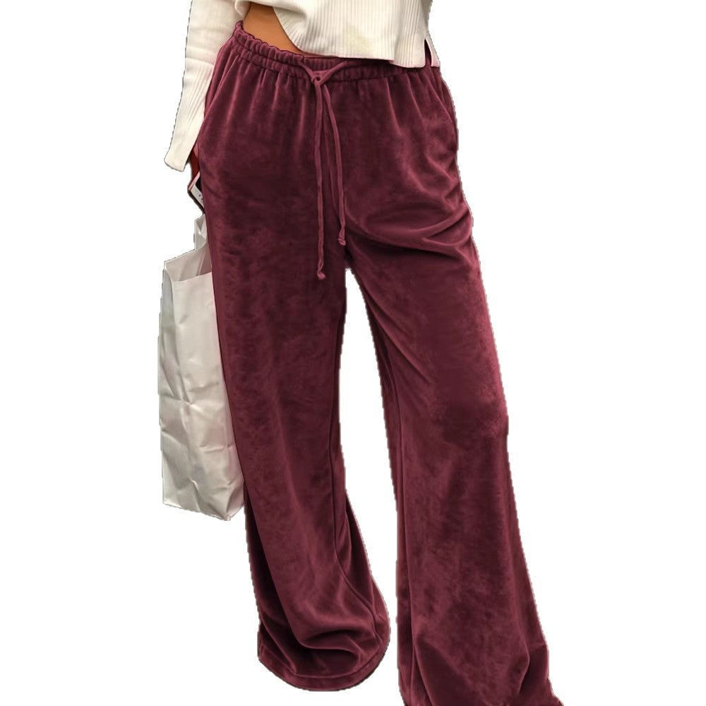 Damen Bequeme und lässige Velours-Hose R&B