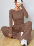 Damen Lässiges Oberteil und weite Hose Set R&B