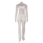 Damen Eleganter Overall aus Spitze mit langen Ärmeln R&B