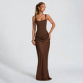 Damen Elegantes Maxikleid mit raffiniertem Drapierungsdesign R&B