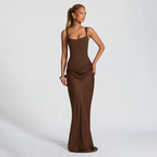 Damen Elegantes Maxikleid mit raffiniertem Drapierungsdesign R&B