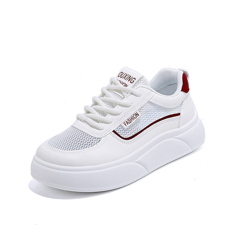 Damen modische Sneakers mit atmungsaktiven Mesh-Einsätzen und hoher Laufsohle R&B