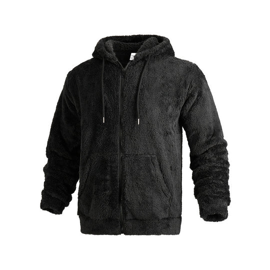 Herren kuschelige Fleecejacke mit Kapuze R&B