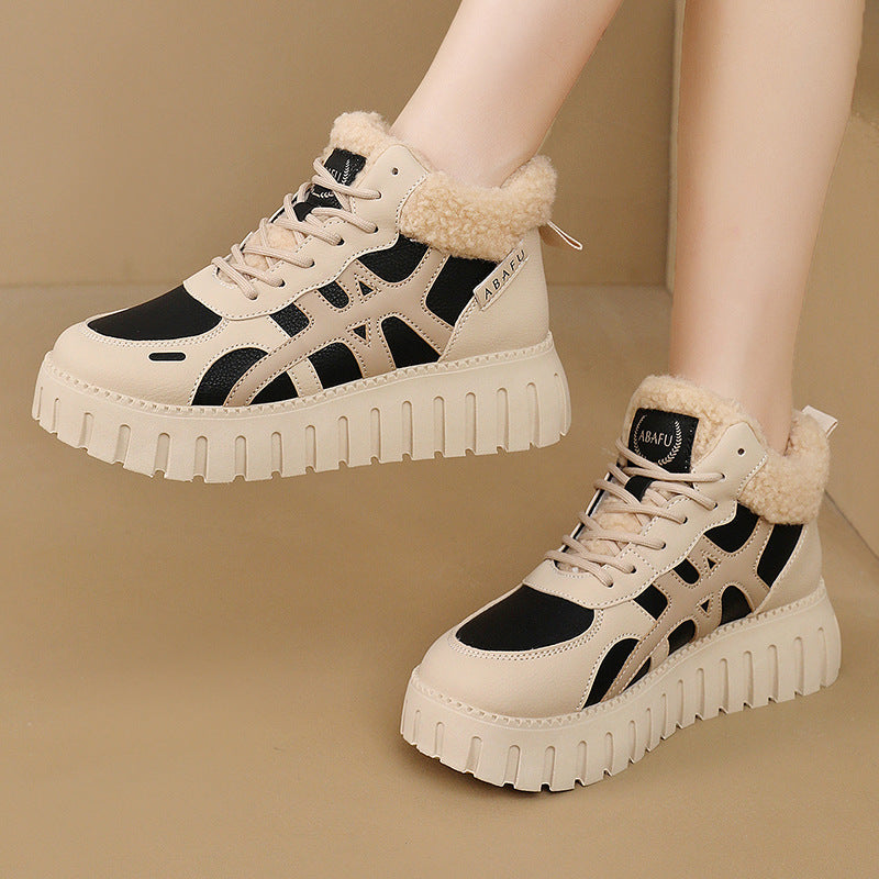 Damen High-Top Sneakers mit kuscheligem Innenfutter und robustem Sohlenprofil R&B