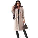 Damen Klassischer Oversized-Mantel mit elegantem Reverskragen und praktischen Taschen R&B