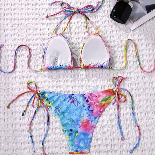 Damen Triangel-Bikini mit verspieltem Blumendetail R&B
