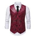 Herren elegante Weste mit floralem Muster und doppelter Knopfreihe R&B