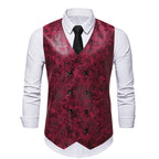 Herren elegante Weste mit floralem Muster und doppelter Knopfreihe R&B