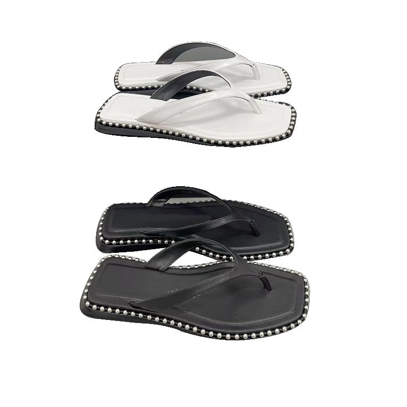 Damen modische Flip-Flops mit Perlenschmuck
