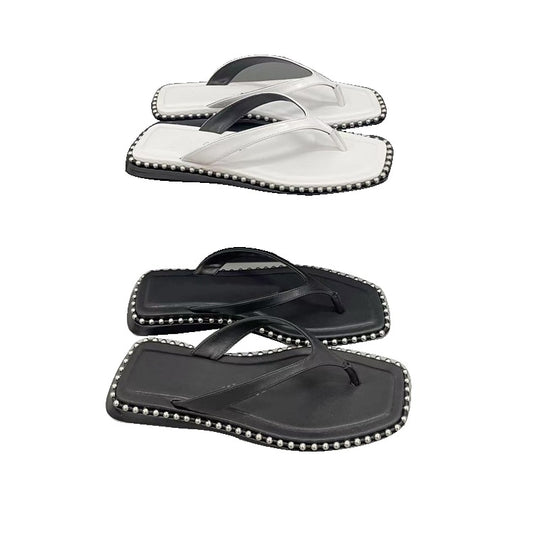 Damen modische Flip-Flops mit Perlenschmuck R&B