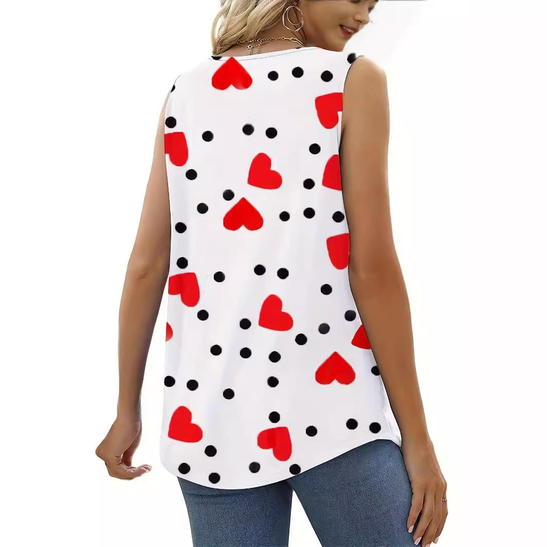 Damen Modisches Kettendruck-Top R&B