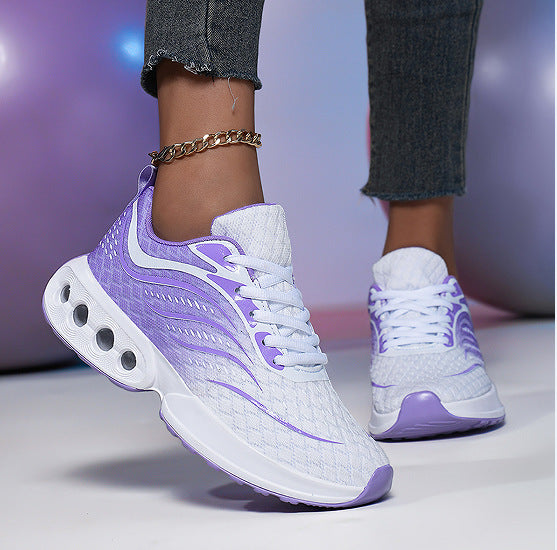 Damen nan sportive Strick-Laufschuhe mit belüfteter Luftkammersohle und ergonomischer Abrollsohle R&B